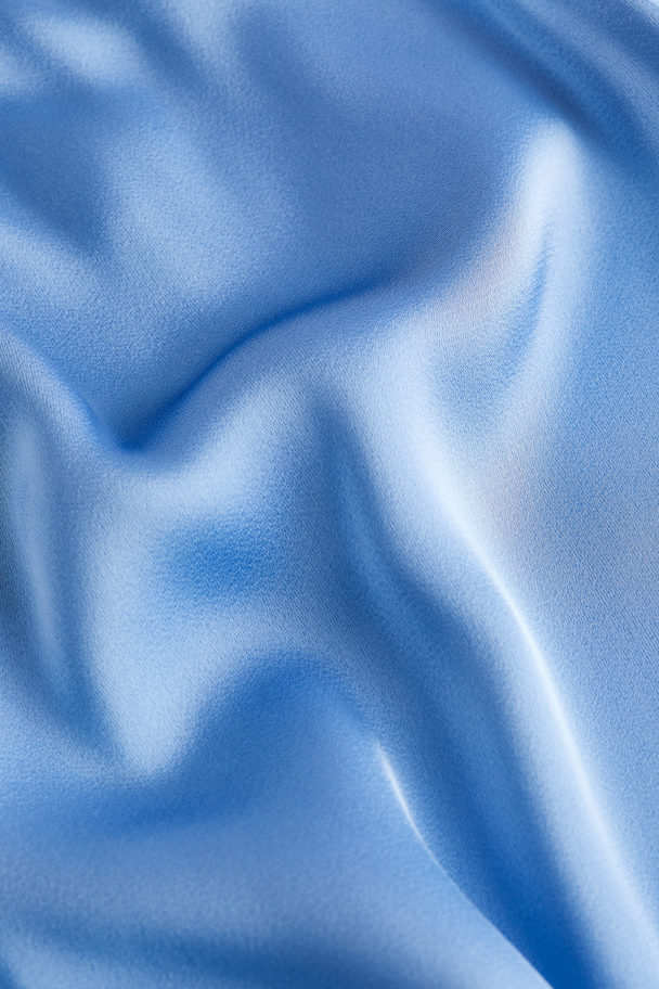 H&M Long Satin Dress Light Blue