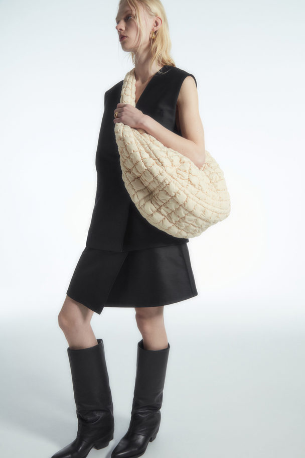 COS Oversized Quilted Crossbody Beige