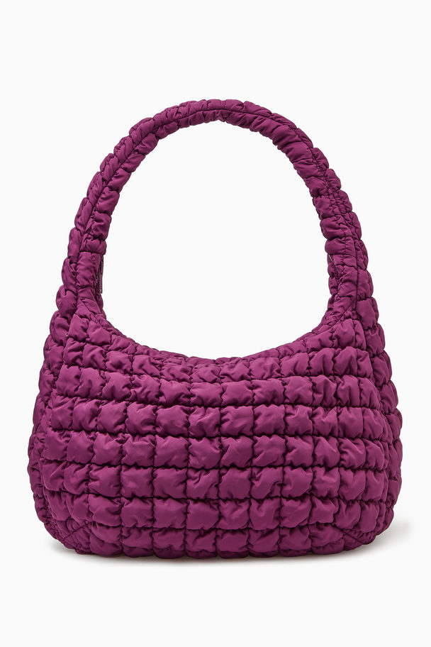 COS Oversized Quilted Crossbody Burgundy