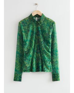 Printed Fitted Shirt Green