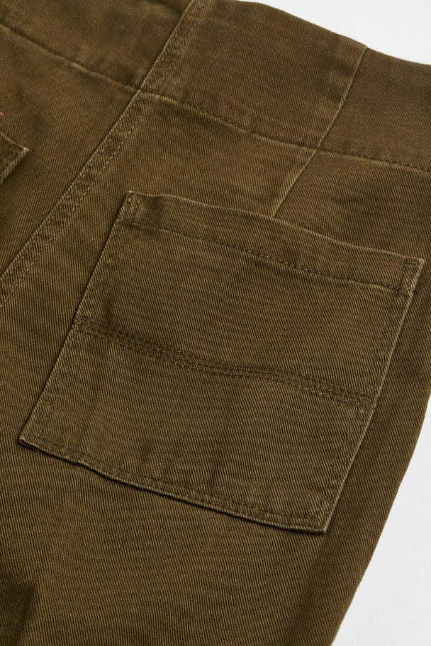 H&M Cargo Trousers Dark Khaki Green