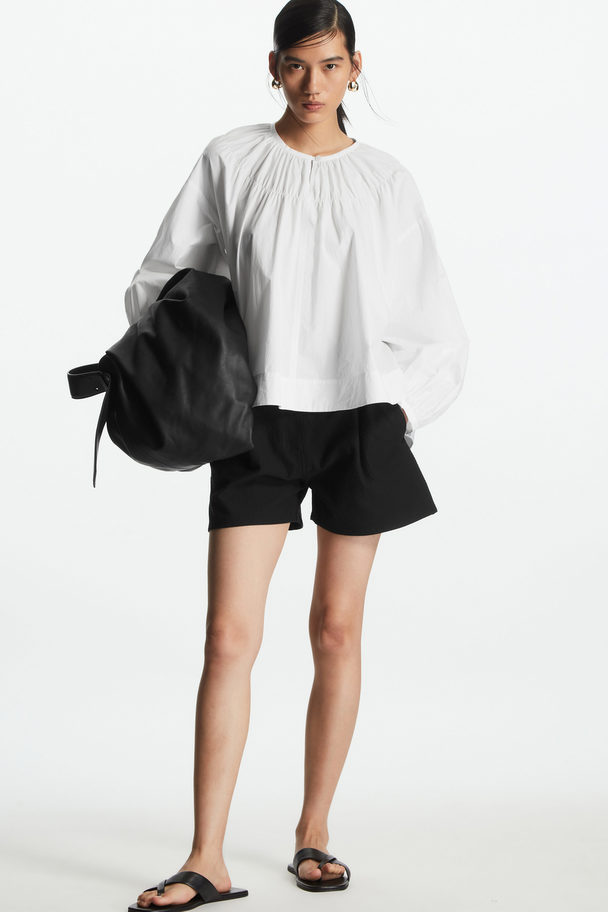 COS Regular-fit Seersucker Shorts Black