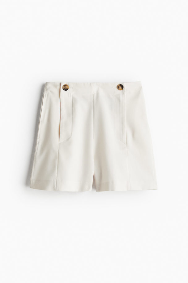 H&M Button-detail Shorts White