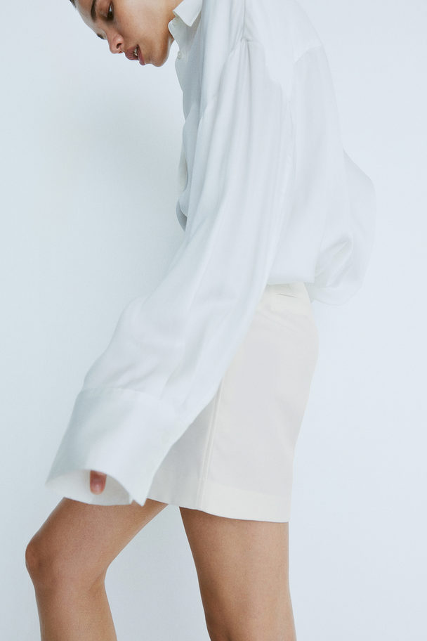 H&M Button-detail Shorts White