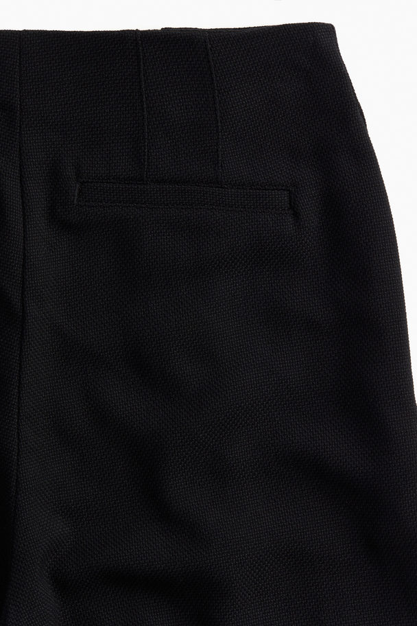 H&M Button-detail Shorts Black