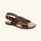 Corfu Flat Sandals Brown Leather