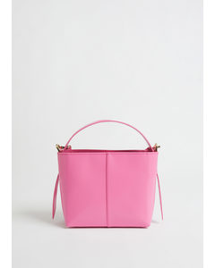 Kleine Leren Bucket Bag Roze