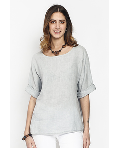 Pure Linen Top With Buttons On The Front