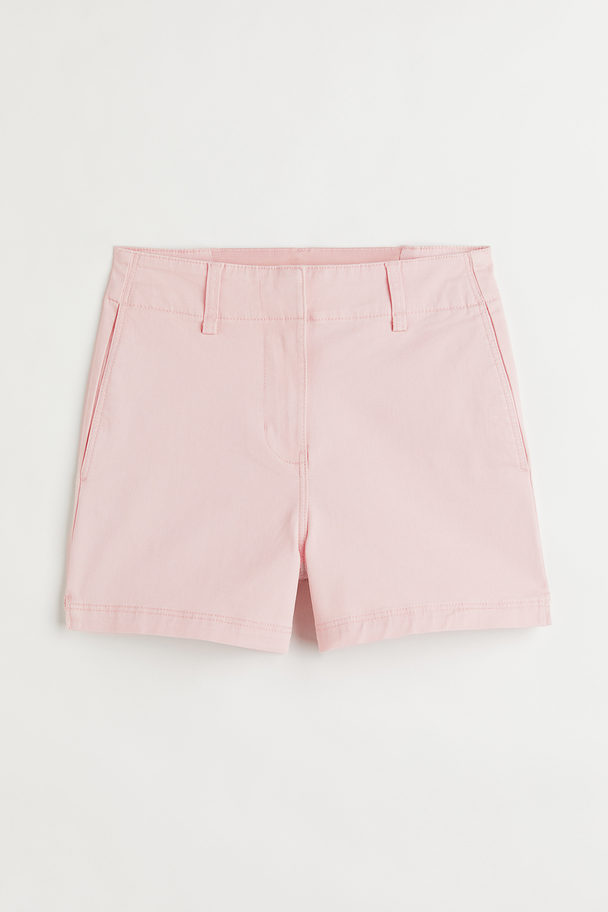 H&M Cotton Twill Shorts Light Pink