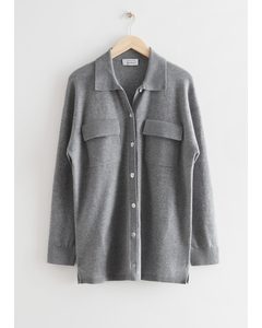 Oversized Wool Shirt Grey
