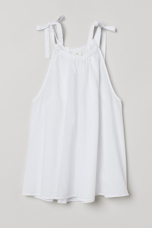 H&M Flared Cotton Top White