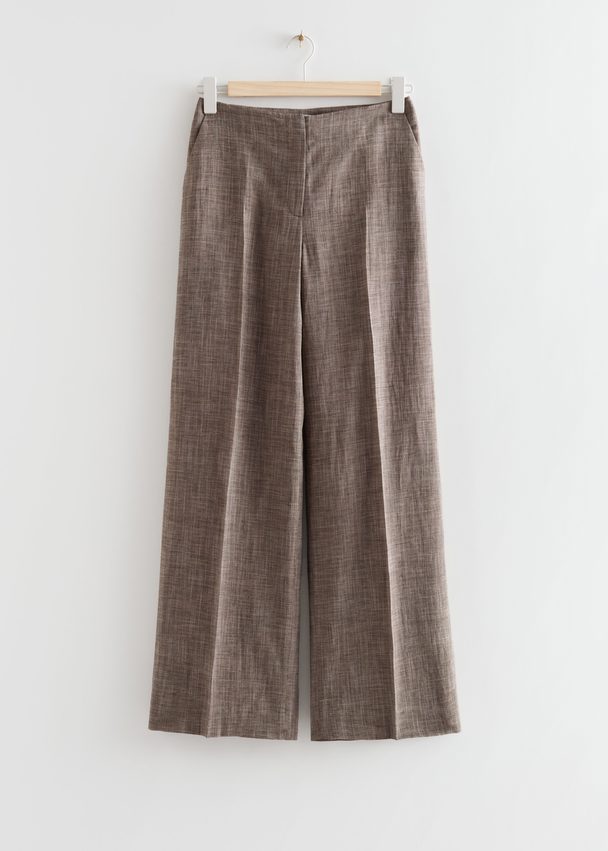 & Other Stories Straight Tailored Trousers Brown