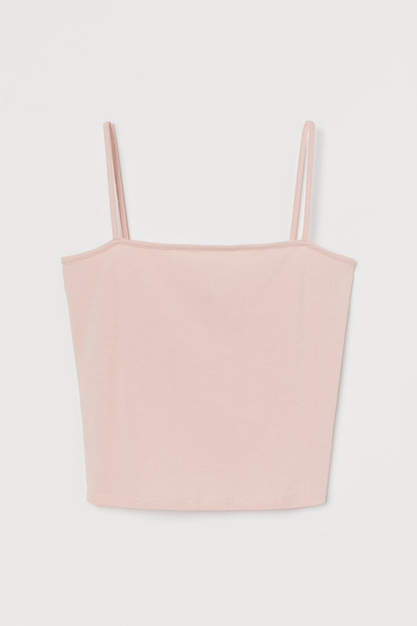 H&M Short Strappy Top Powder Pink