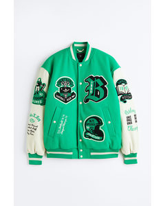 Baseball Jacket Bright Green/cream