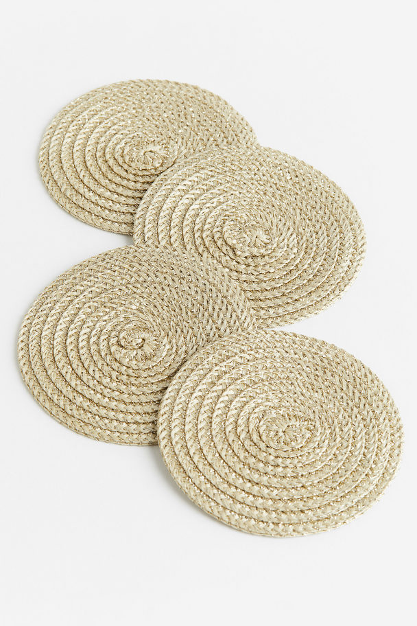 H&M HOME 4-pack Coasters Gold-coloured