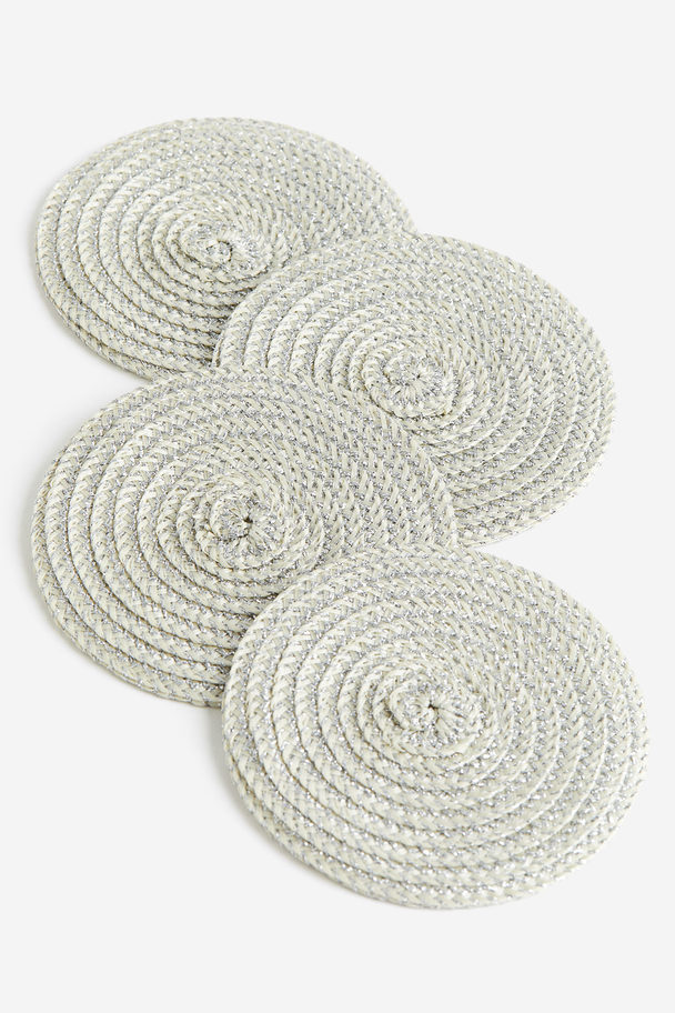 H&M HOME 4-pack Coasters Silver-coloured