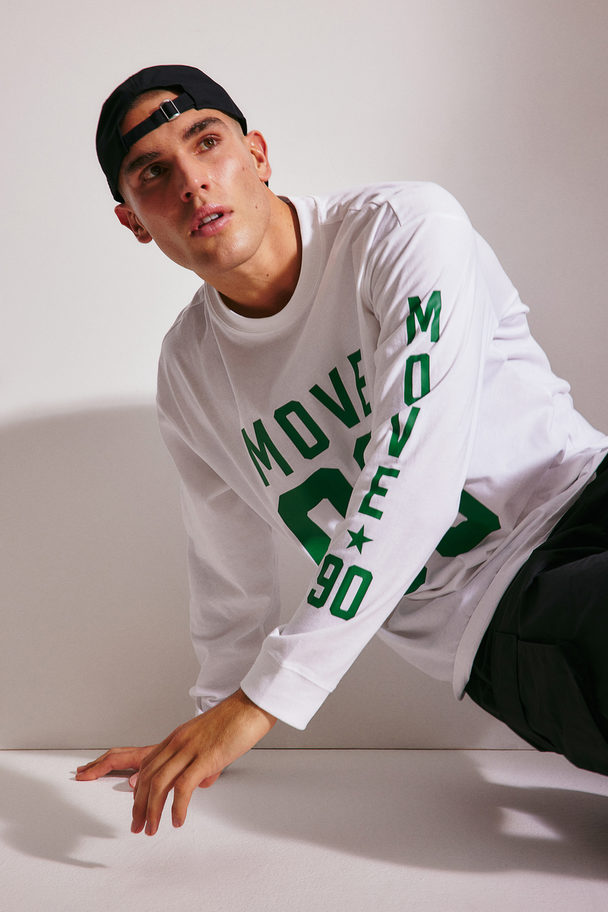 H&M Drymove™ Long-sleeved Sports Top White/move 90