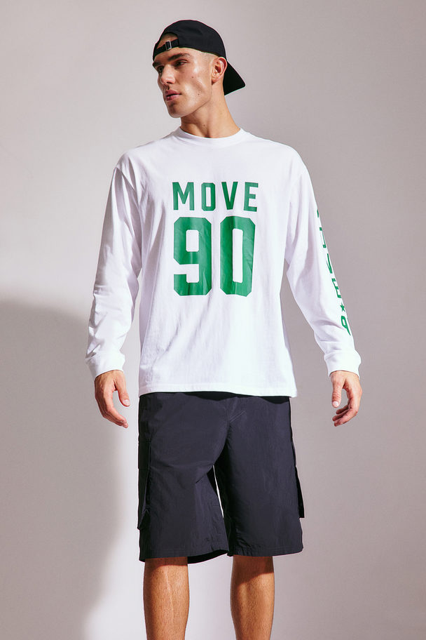 H&M Drymove™ Long-sleeved Sports Top White/move 90