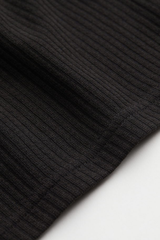 H&M Rib-knit Halterneck Top Black