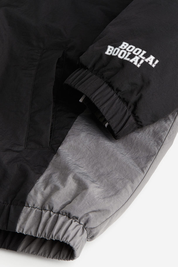 H&M Hooded Track Jacket Black/yale