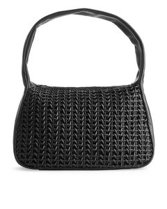 Woven Leather Bag Black