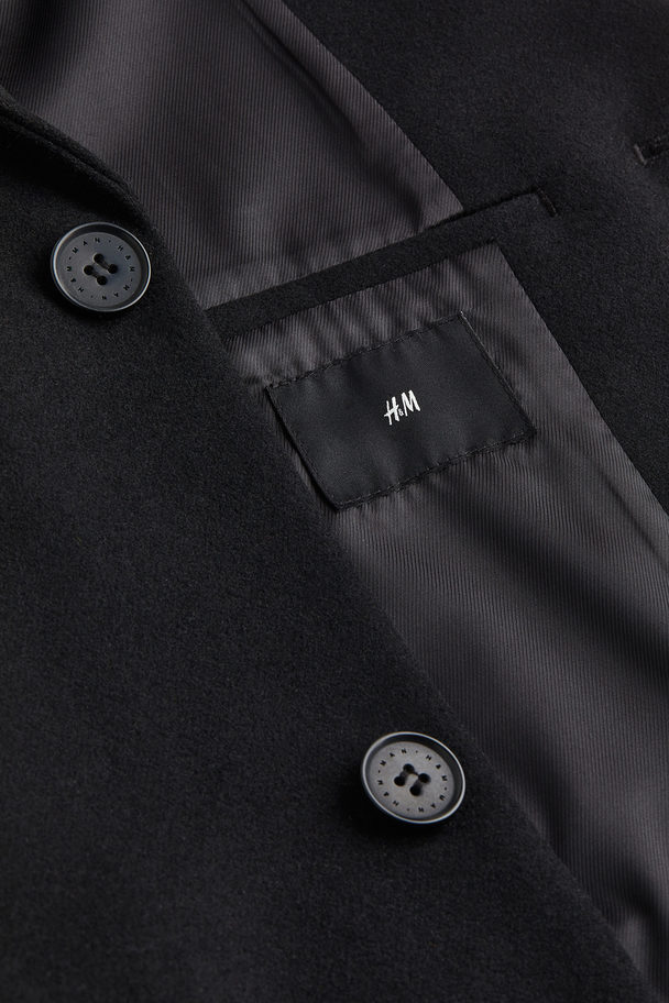 H&M Mantel aus Wollmix Schwarz