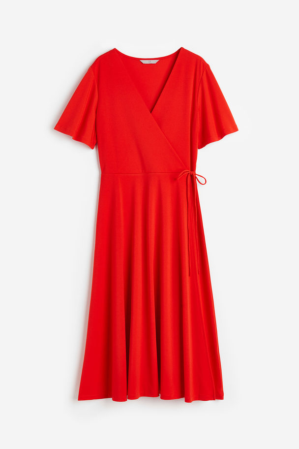 H&M Wickelkleid aus Jersey Rot