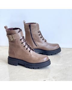 Vulcan Brown Leather Military Ankle Boots