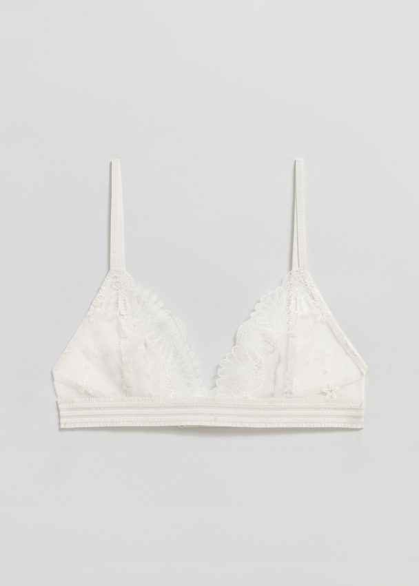 & Other Stories Oceanic Lace Soft Bra Ivory