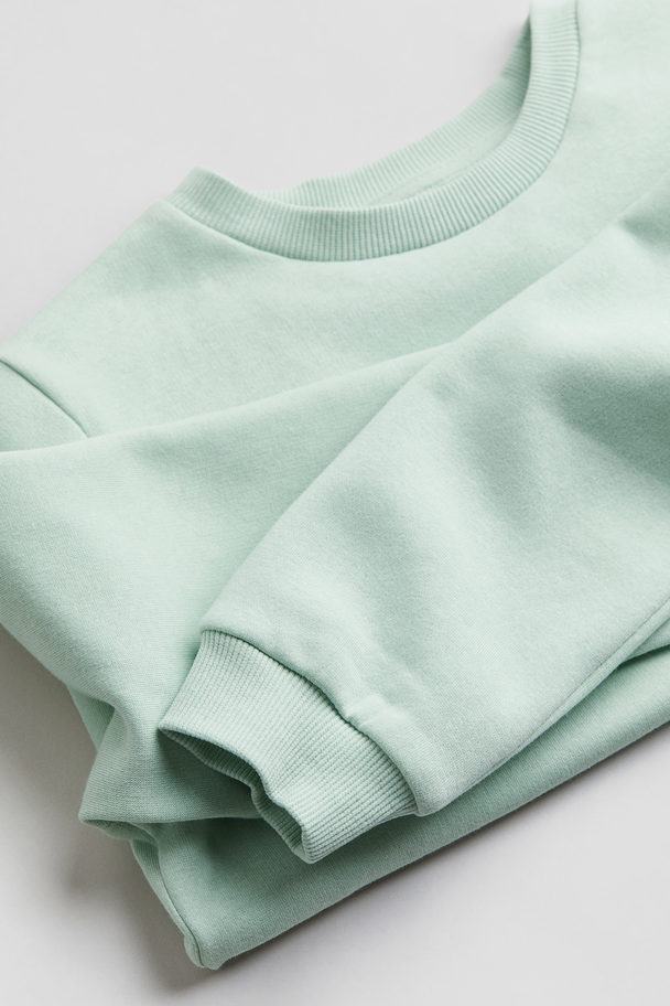 H&M Crew-neck Sweatshirt Pastel Green