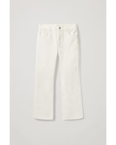 Cropped Flared Jeans White