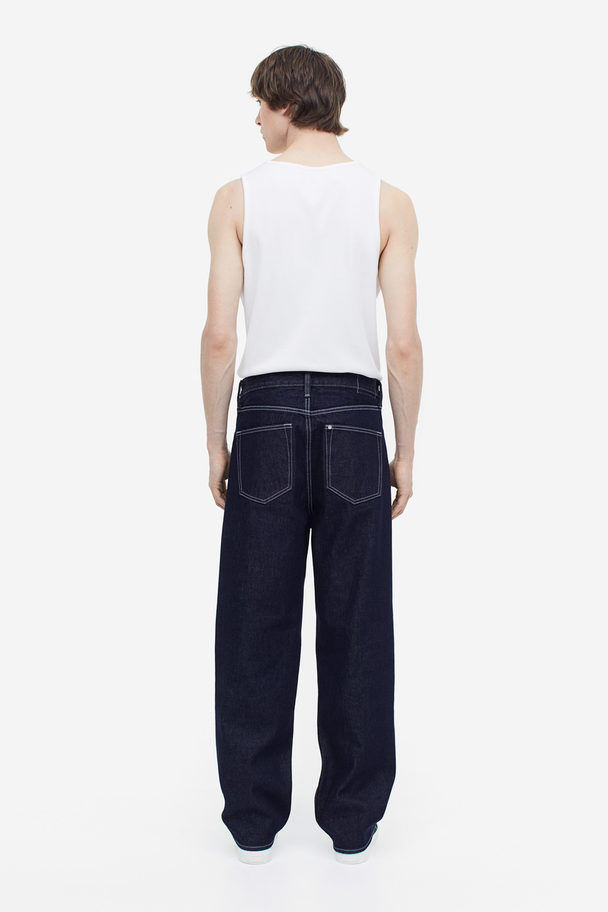 H&M Loose Jeans Mørk Denimblå