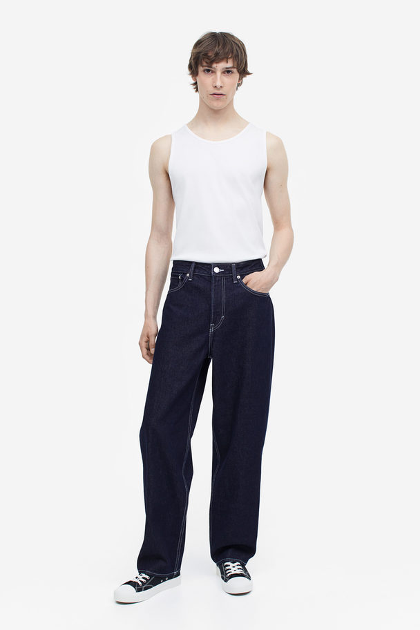 H&M Loose Jeans Mörk Denimblå