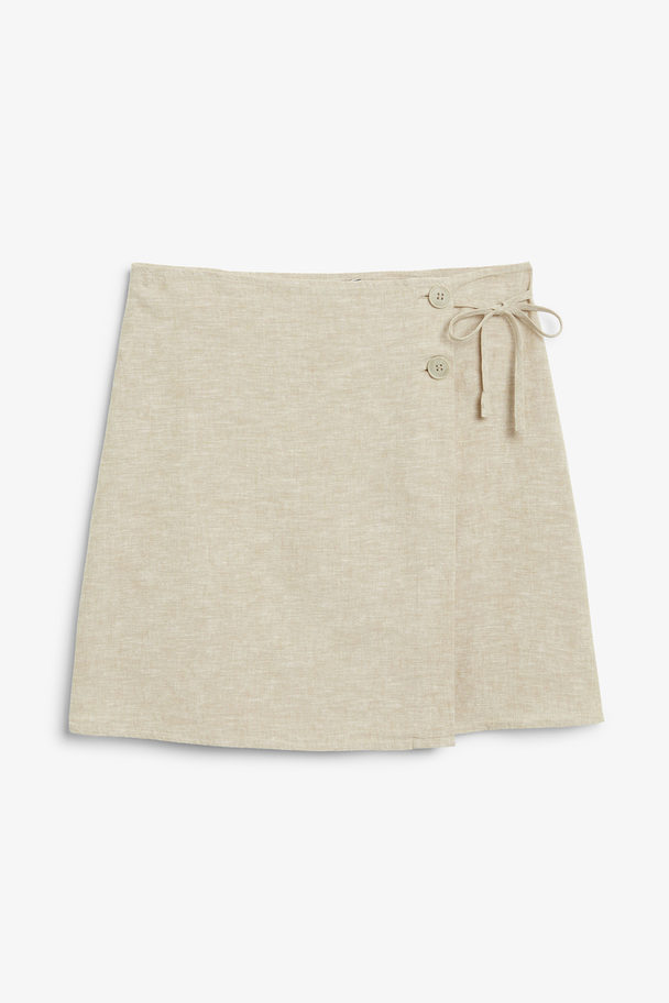 Monki Slå Om-nederdel I Hørblanding Muldvarpebrun