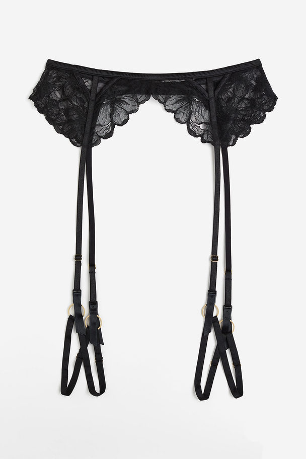 H&M Lace Suspender Belt Black