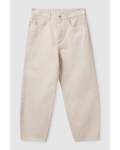 Barrel-leg Mid-rise Jeans Off-white