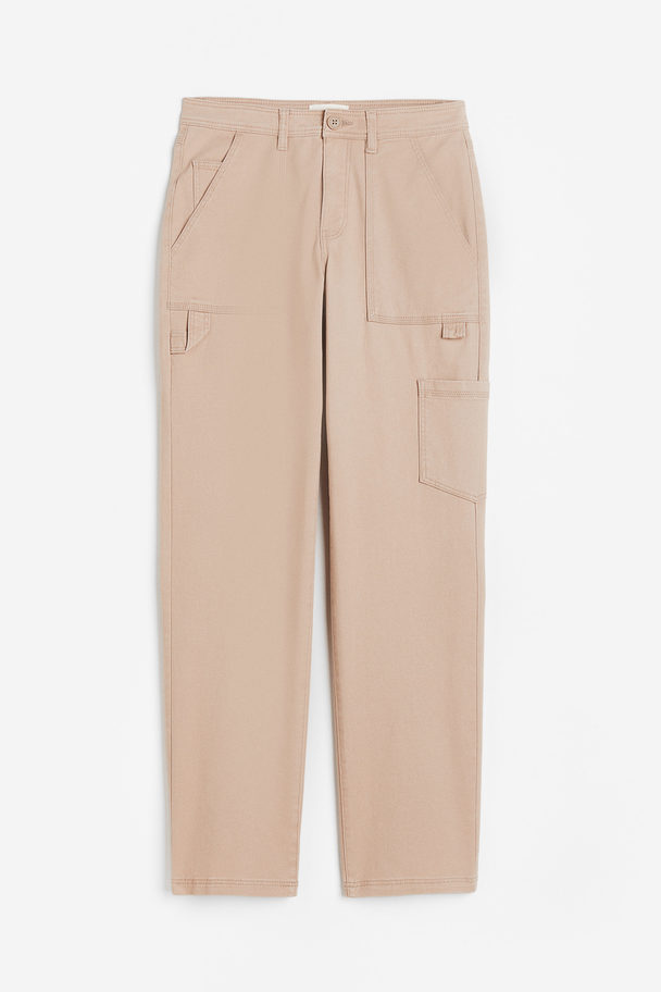 H&M Twill Utility Trousers Beige