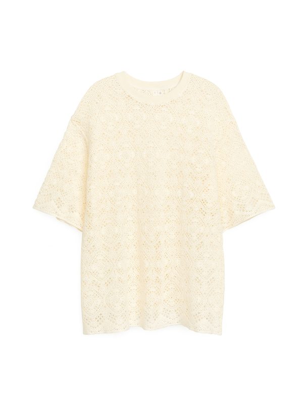 Arket Crochet T-shirt Off White