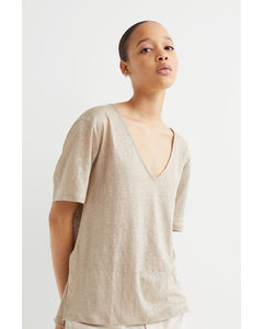 Linen Jersey T-shirt Beige Marl