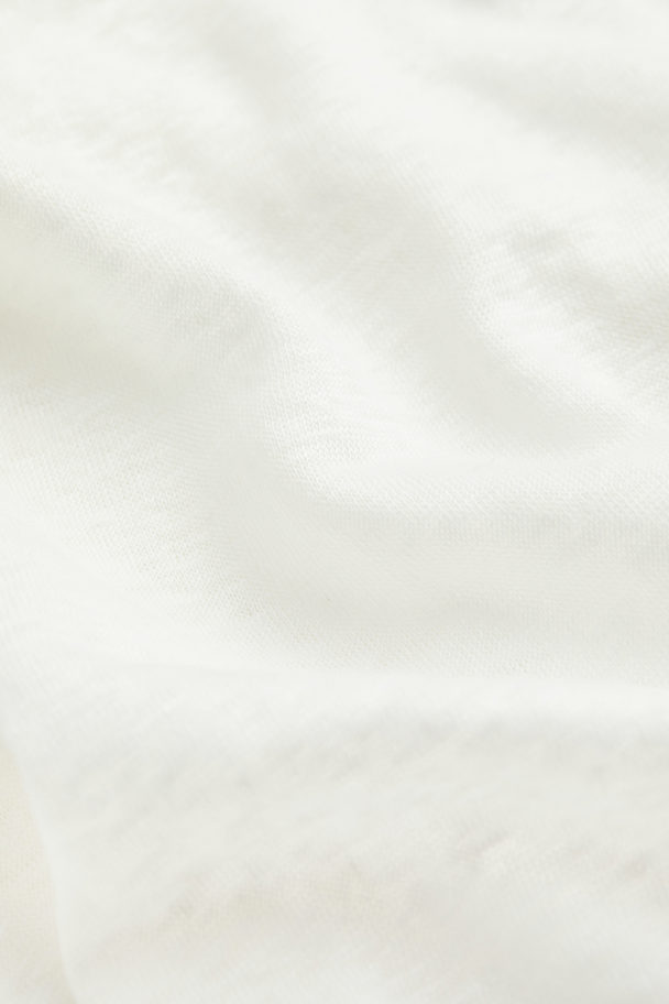 H&M Linen Jersey T-shirt White