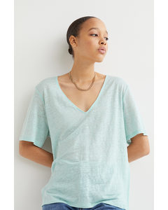 Linen Jersey T-shirt Turquoise