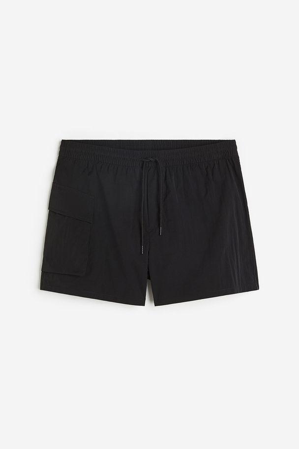 H&M Leg-pocket Swim Shorts Black