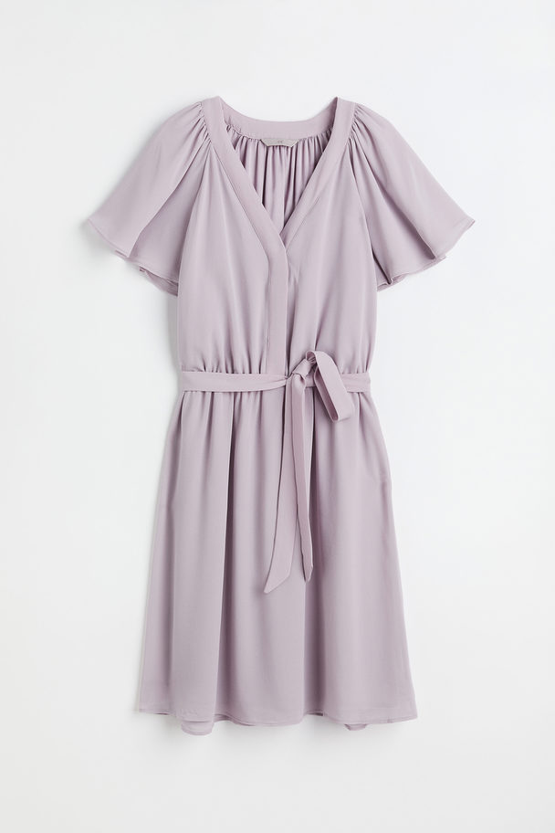 H&M V-neck Chiffon Dress Light Purple