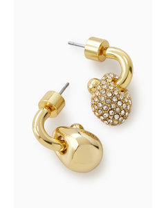 Mismatched Crystal-embellished Drop Earrings Gold