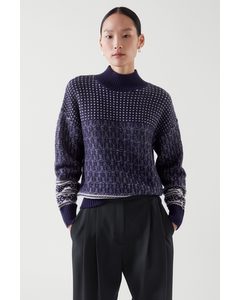 Knitted Wool-blend Jumper Navy