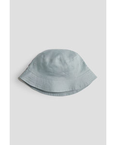 Bucket Hat aus Leinen Helles Matttürkis