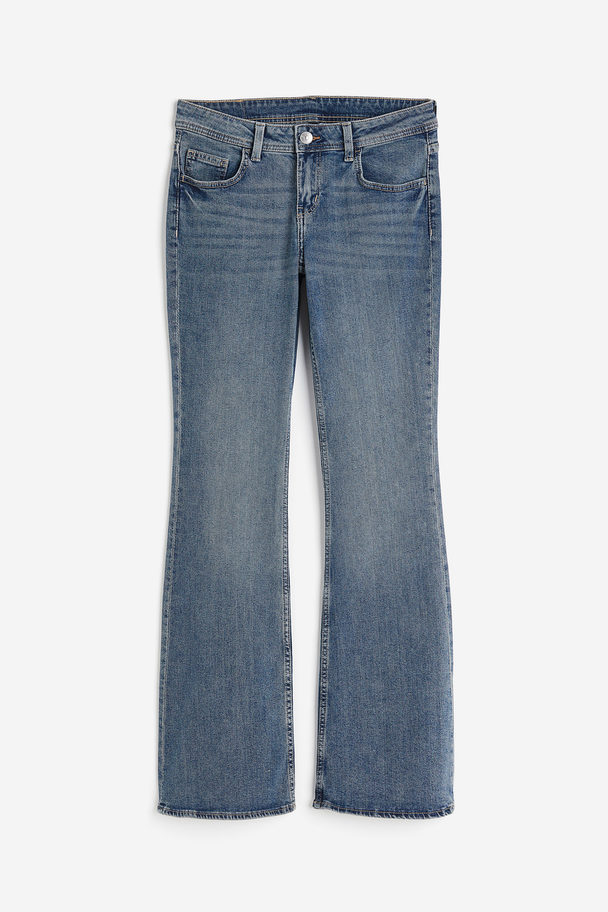 H&M Flared Low Jeans Denimblau