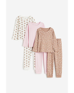 3-pack Jersey Pyjamas Light Pink/patterned