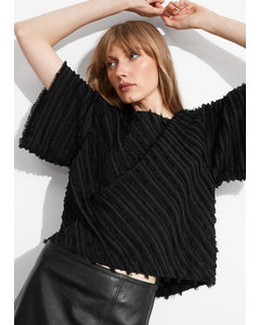 Textured Short-sleeve Top Black