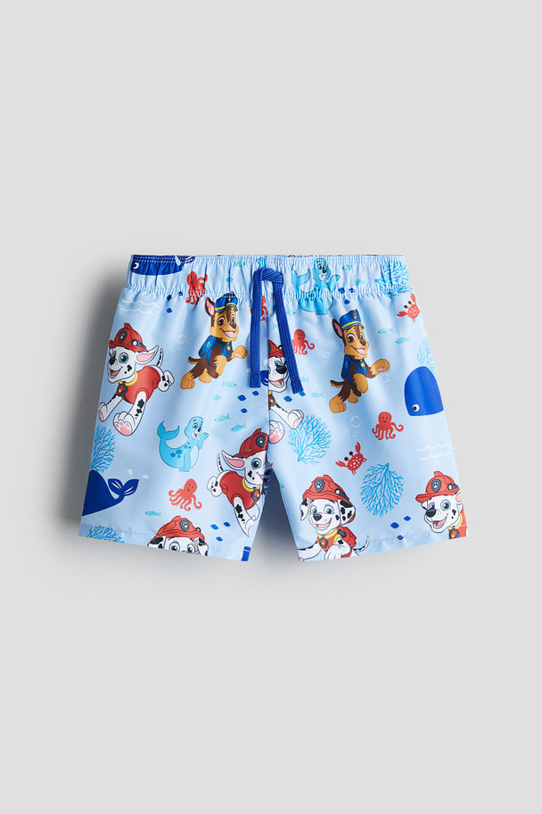 H&M Printed Swim Shorts Light Blue/paw Patrol